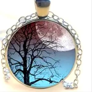 Tree sky, moon pendant on adjustable chain NWOT New without tags